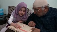 Okuma yazma bilmeyen dedesine Kur'an okumayı öğretti