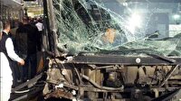 Hız yapan araç metrobüse çarptı