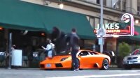 Bisikletle Lamborghini'nin üzerinden geçti