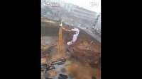 Dev vincin devrilme anı kamerada