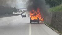 LPG'li otomobil alev alev yandı