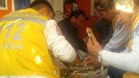 Ambulansta lahmacun ziyafeti