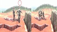 El bombasını önüne atan Çinli asker