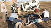 Iraklıları taşıyan minibüs devrildi