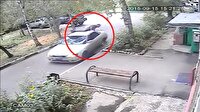 Hırsızı durdurmak için arabanın önüne atladı