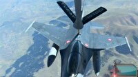 F-16 uçağımızın hava yakıt ikmali kamerada
