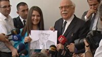 Nabi Avcı'ya karakalem portresi hediye edildi