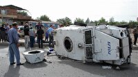 Zırhlı aracın tekerleği fırladı: 1'i ağır 3 polis yaralı