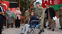 Türk askerinden Afgan engellilere tekerlekli sandalye yardımı
