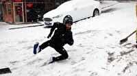 Vatandaşların buzlu yolla imtihanı