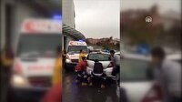 Arabayı kaldırıp ambulansa yol açtılar