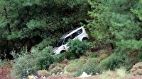 Ortağına kızdı aracını uçurumdan attı