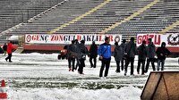 3. Lig maçına kar engeli