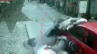Freni patlayan otomobil önüne geleni ezdi