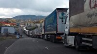 Türkgözü'nde TIR kuyruğu