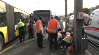 Halıcıoğlu'ndaki metrobüs kazasından ilk görüntüler!