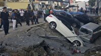 Merter'de yol çöktü