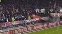 Feyenoord taraftarını tribünden aşağı attılar