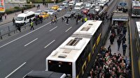 Üst geçitte yaya trafiği oluştu vatandaş E-5'e indi