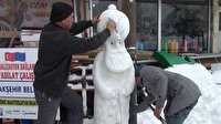 Akşehirliler kardan Nasreddin Hoca yaptı