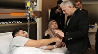 Başbakan Yıldırım yaralıları hastanede ziyaret etti