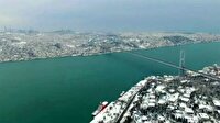 İstanbul'un beyaz örtüsü havadan görüntülendi