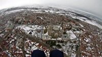 Karlar altında Edirne havadan böyle görüntülendi