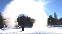 Erzurum eksi 30 derece ile adeta dondu