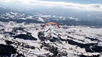 Bolu Abant'ta yamaç paraşütü heyecanı