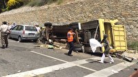 Muğla'da yolcu minibüsü uçuruma yuvarlandı