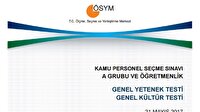 KPSS Genel Yetenek-Genel Kültür ve Eğitim bilimleri soruları yayımlandı-ÖSYM KPSS soruları burada
