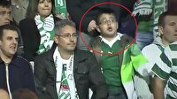 Bursasporlu minik taraftar maçta kendinden geçiyor