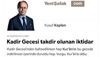 Kadir Gecesi takdir olunan iktidar ve kudret