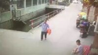 Yaşlı kadın suyun içine düştü