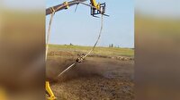 Hortum ile böyle rodeo yaptı