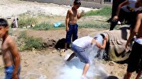 Hatay'da sıcak hava ilginç görüntülere neden oldu