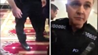 İngiliz polisi ayakkabılarıyla camiye girdi
