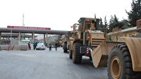 Askeri iş makineleri Cilvegözü Sınır Kapısı'ndan geçti