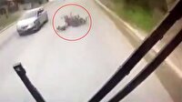 Düşen motorcu otobüsün altında ezilerek can verdi