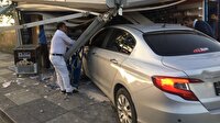 Ankara'da otomobil büfeye girdi