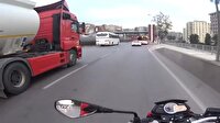 Motosiklet sürücülerine ibret olacak kaza