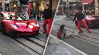 Lamborghini'nin üzerine basan çocuğu bayıltana kadar dövdü!