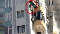İskelede can pazarı kamerada...10 metre yükseklikte asılı kaldı!