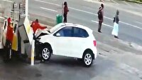Benzin istasyonunda korkunç kaza!