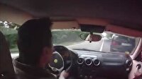 Ferrari ile kazadan kıl payı kurtulan adam