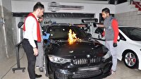Lüks araçları yakarak test ediyorlar