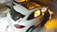 Lüks cipi kundaklarken kendisi de yandı