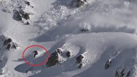 Çığa neden olup kıl payı kurtulan snowboardcu