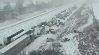 Son zamanların en büyük zincirleme trafik kazası kamerada