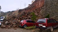 Trabzon’da istinat duvarı çöktü